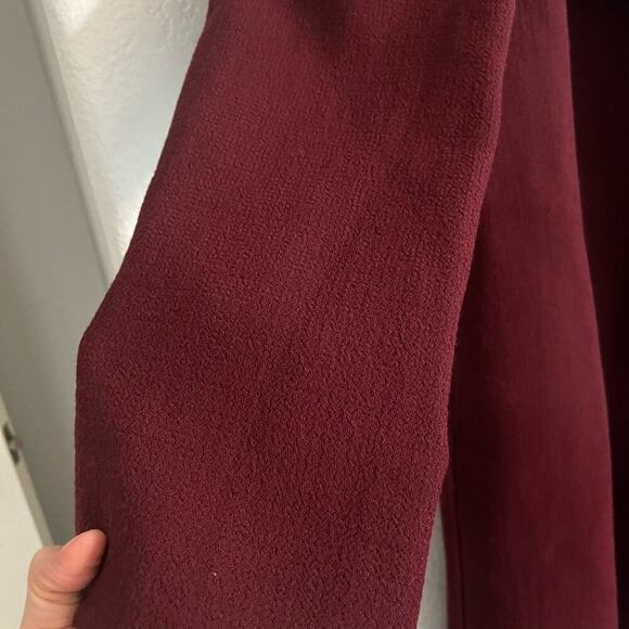 Lafayette 148 Lightweight Wool Jacket Long Length Burgundy Wine Red 12 - Picture 4 of 10